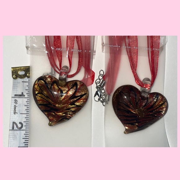 Y2k Glass Heart Pendant Murano style Necklaces
2pcs Ribbon Necklace - Picture 4 of 5